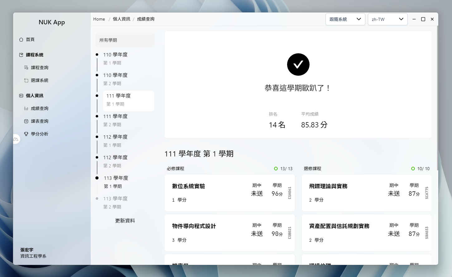 進度追蹤功能